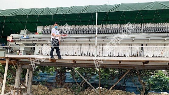 Plate And Frame Filter Press In Operation At A Sand Washing Plant